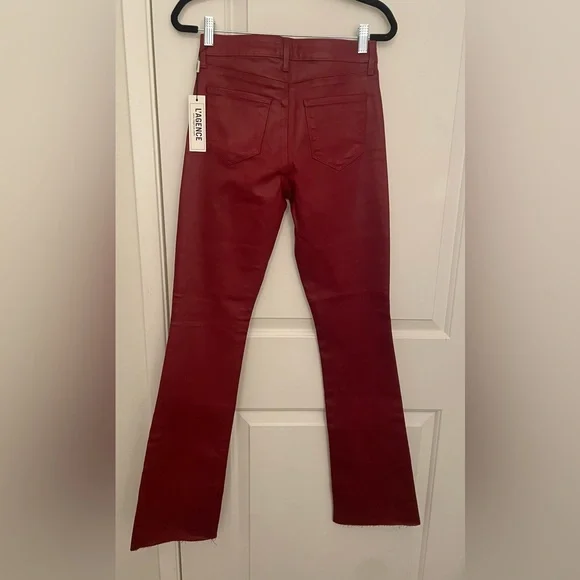 L'AGENCE Deep Red faux leather pants (NWT) - Picture 2 of 5